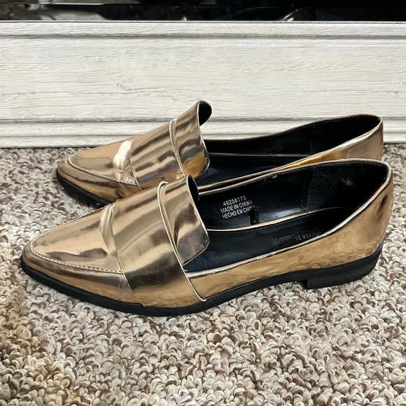 Forever 21 Shiny Gold Loafers - Picture 2 of 4